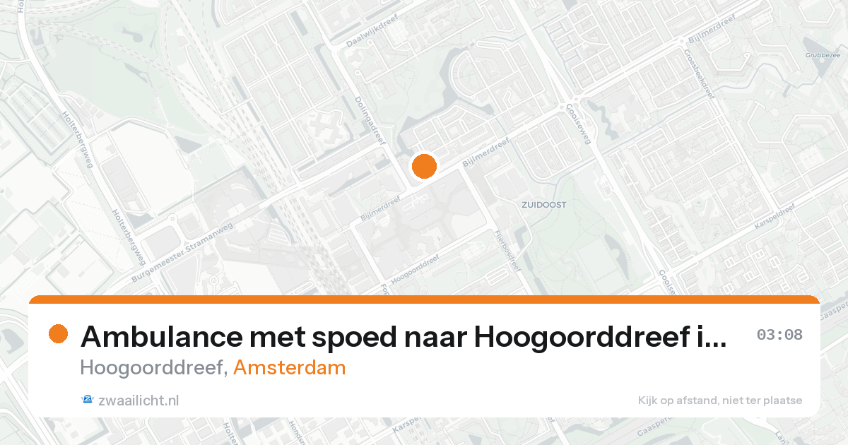 Ambulance met spoed naar Hoogoorddreef in Amsterdam — 31 jan 2026