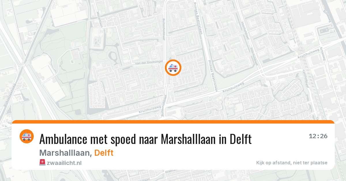 Ambulance met spoed naar Marshalllaan in Delft — 12 jun 2026
