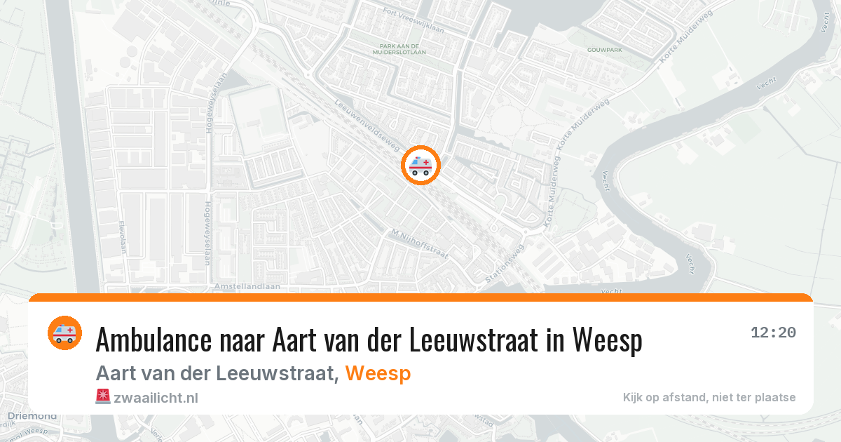 Ambulance naar Aart van der Leeuwstraat in Weesp — 11 aug 2026