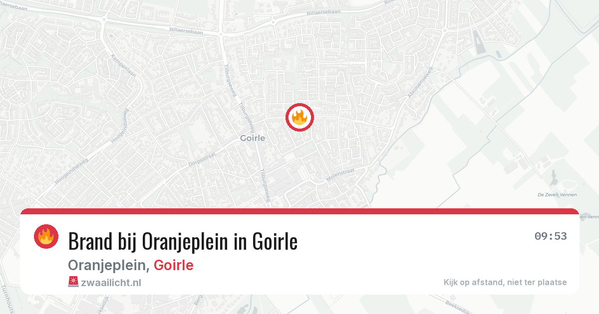 Brand bij Oranjeplein in Goirle — 14 aug 2026