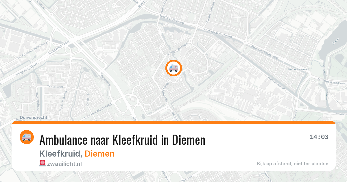 Ambulance naar Kleefkruid in Diemen — 7 aug 2026