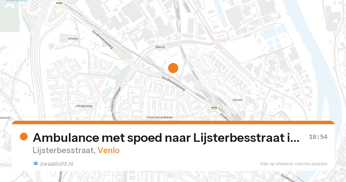 Ambulance met spoed naar Lijsterbesstraat in Venlo — 16 aug 2026
