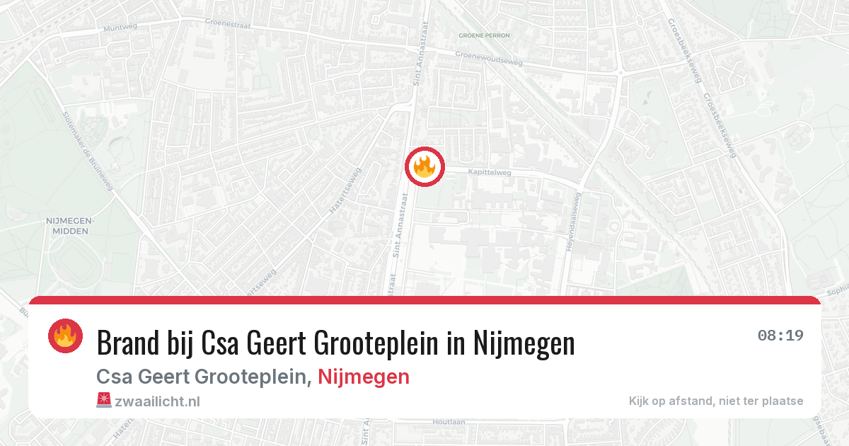 Brand bij Csa Geert Grooteplein in Nijmegen — 18 mei 2026