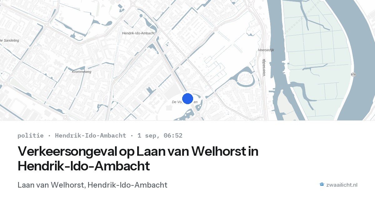 Verkeersongeval op Laan van Welhorst in Hendrik-Ido-Ambacht — 1 sep 2026