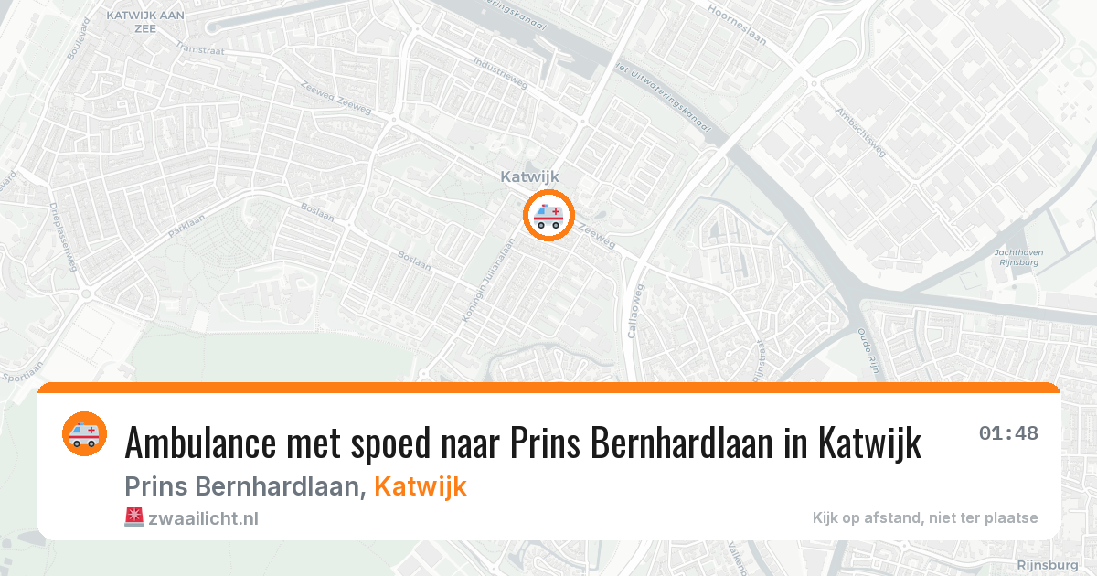Ambulance met spoed naar Prins Bernhardlaan in Katwijk — 14 aug 2026