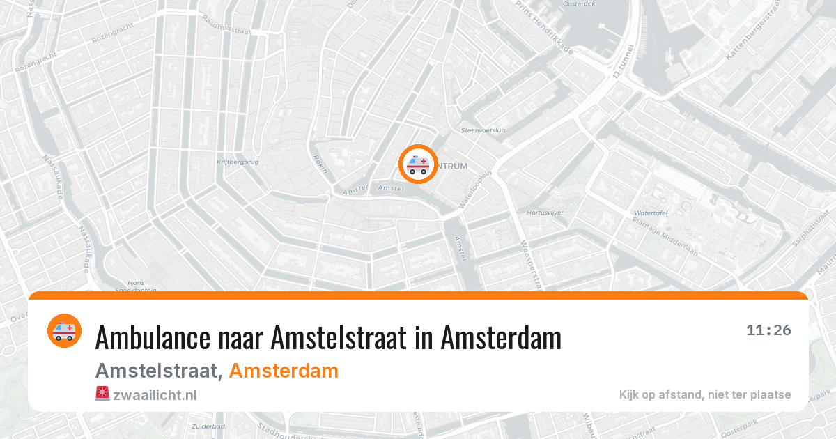 Ambulance naar Amstelstraat in Amsterdam — 14 aug 2026