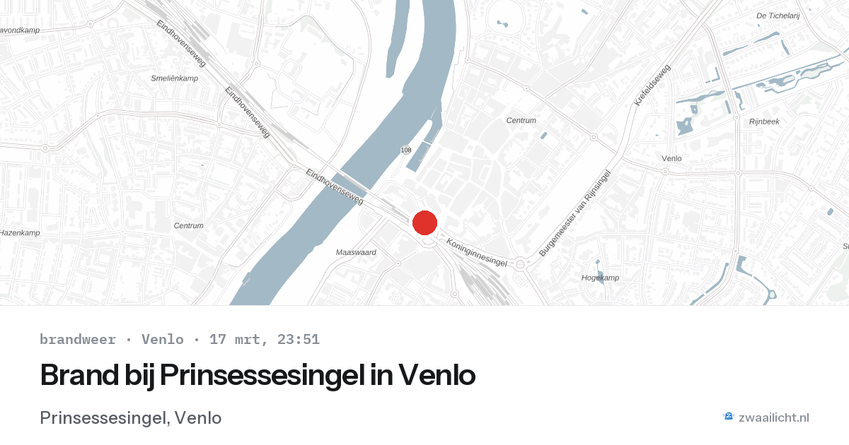 Brand bij Prinsessesingel in Venlo — 17 mrt 2026