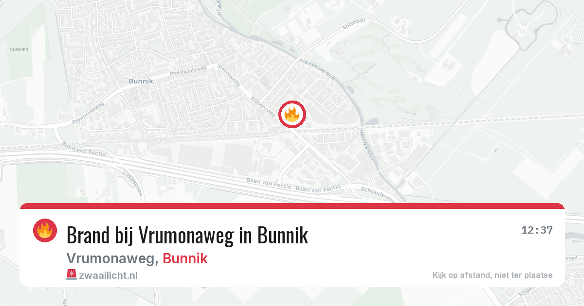 Brand bij Vrumonaweg in Bunnik — 9 jul 2026