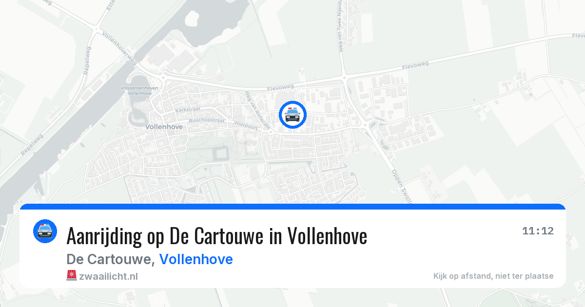Aanrijding op De Cartouwe in Vollenhove — 11 apr 2026