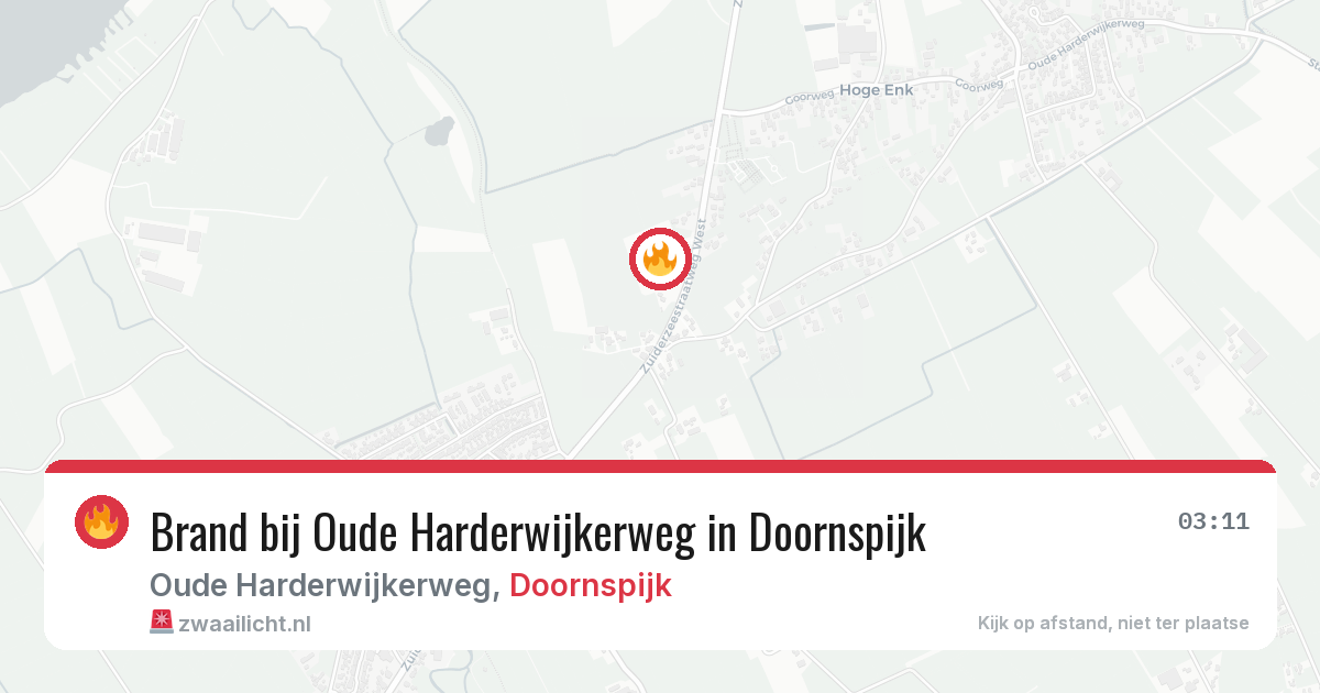 Brand bij Oude Harderwijkerweg in Doornspijk — 8 apr 2026