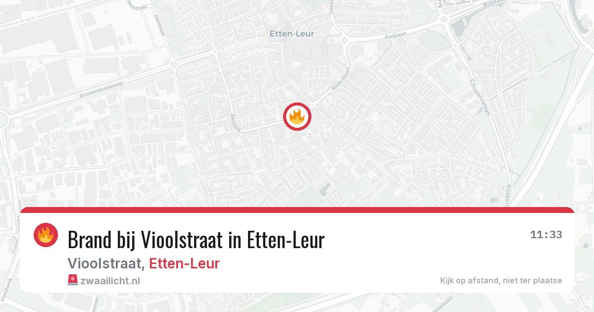 Brand bij Vioolstraat in Etten-Leur — 29 jul 2026