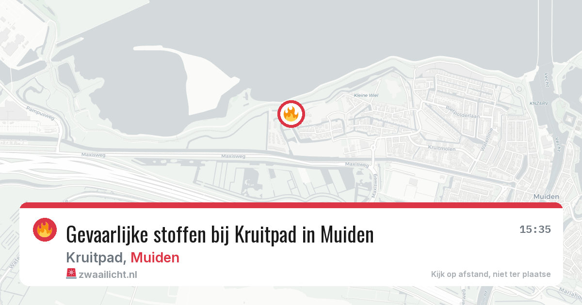Gevaarlijke stoffen bij Kruitpad in Muiden — 3 aug 2026