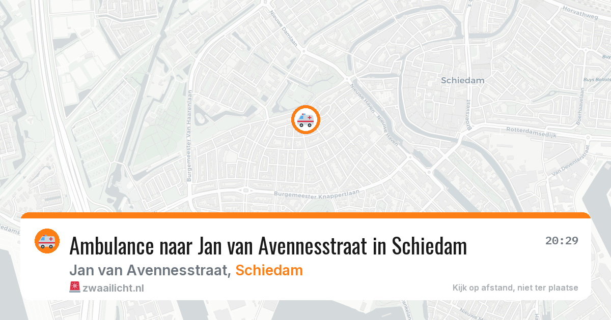 Ambulance naar Jan van Avennesstraat in Schiedam — 28 mei 2026