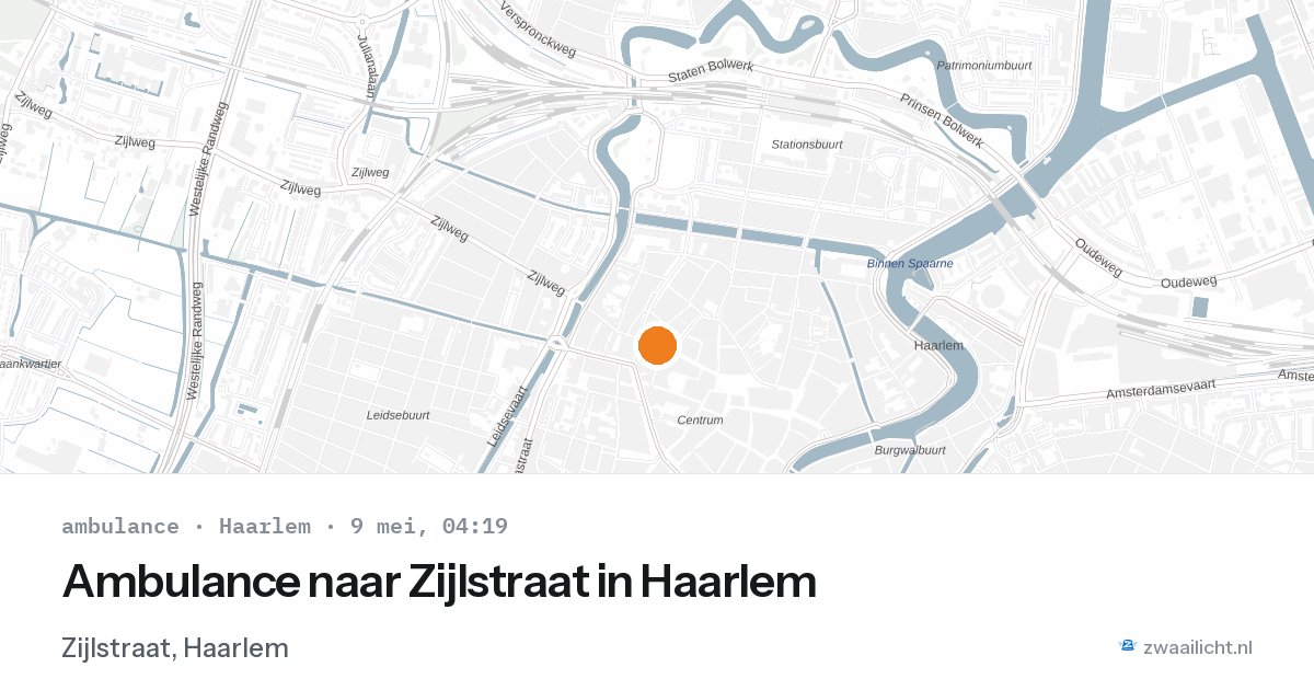 Ambulance naar Zijlstraat in Haarlem — 9 mei 2026