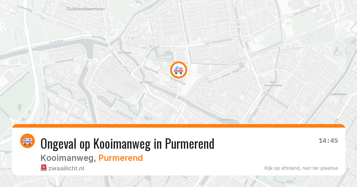 Ongeval op Kooimanweg in Purmerend — 20 apr 2026