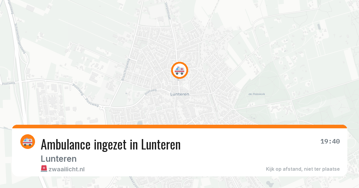 Ambulance ingezet in Lunteren — 25 mei 2026