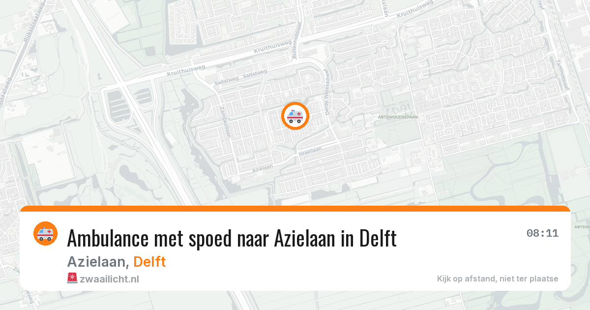 Ambulance met spoed naar Azielaan in Delft — 26 jun 2026