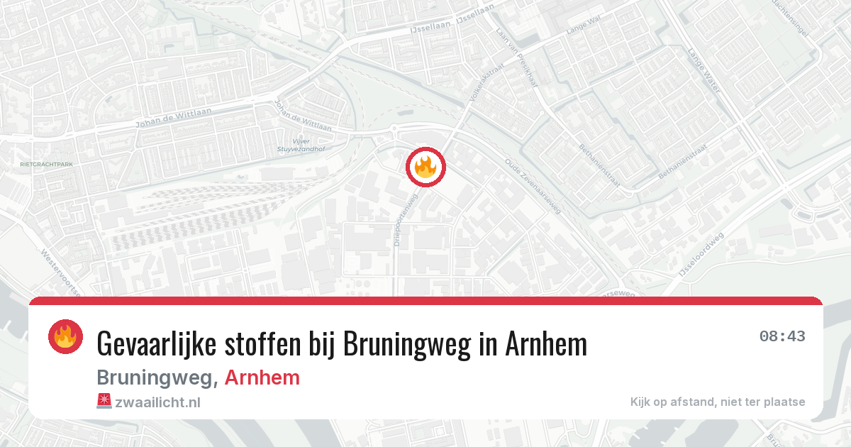 Gevaarlijke stoffen bij Bruningweg in Arnhem — 19 jun 2026