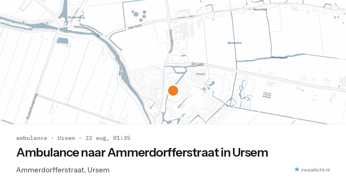 Ambulance naar Ammerdorfferstraat in Ursem — 21 aug 2026