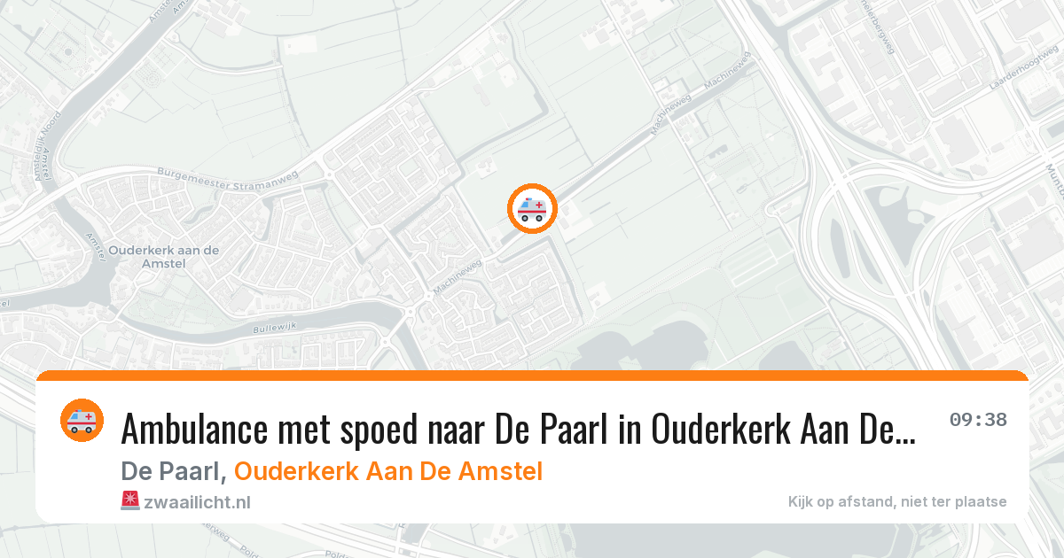 Ambulance met spoed naar De Paarl in Ouderkerk Aan De Amstel — 25 jun 2026