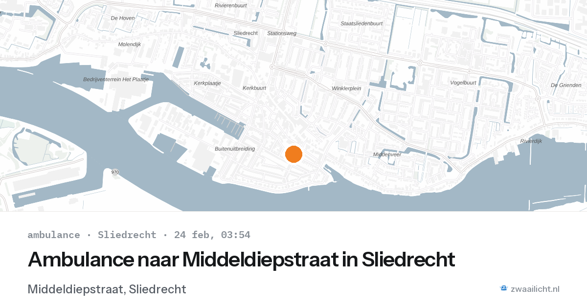 Ambulance naar Middeldiepstraat in Sliedrecht — 24 feb 2026