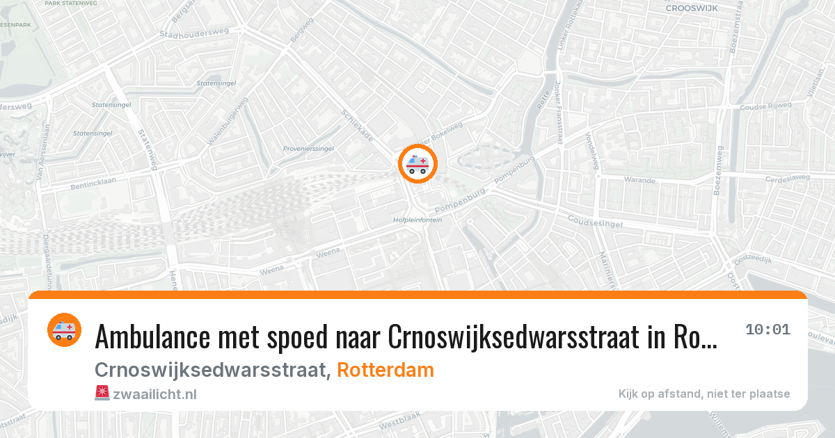 Ambulance met spoed naar Crnoswijksedwarsstraat in Rotterdam — 5 jul 2026