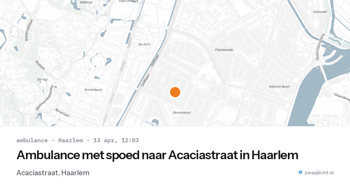Ambulance met spoed naar Acaciastraat in Haarlem — 13 apr 2026
