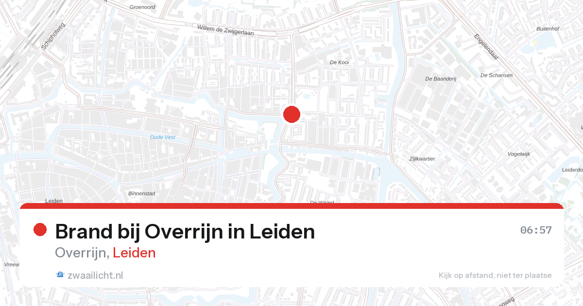 Brand bij Overrijn in Leiden — 28 aug 2026