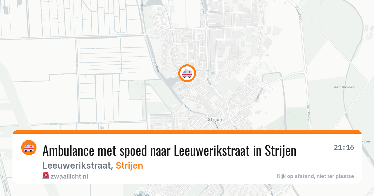 Ambulance met spoed naar Leeuwerikstraat in Strijen — 16 jun 2026