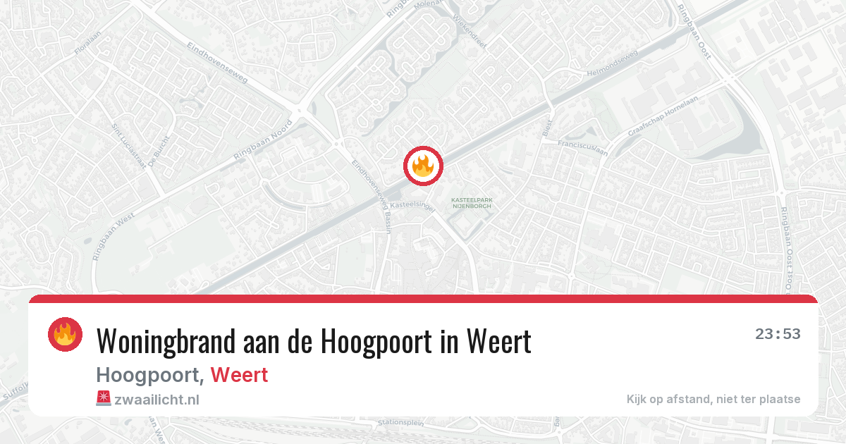 Woningbrand aan de Hoogpoort in Weert — 23 jun 2026
