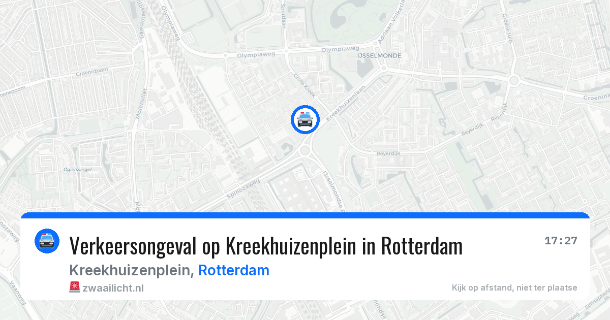 Verkeersongeval op Kreekhuizenplein in Rotterdam — 13 jul 2026