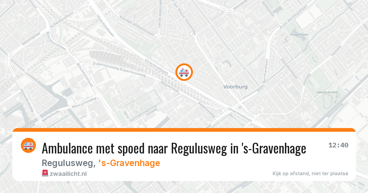 Ambulance met spoed naar Regulusweg in 's-Gravenhage — 8 mei 2026