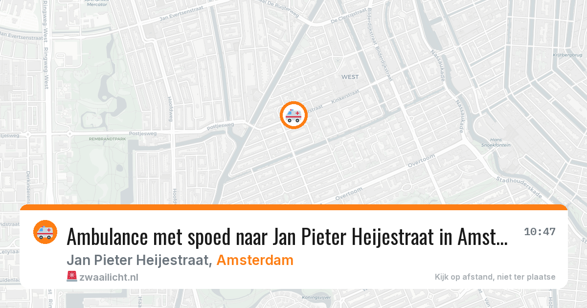 Ambulance met spoed naar Jan Pieter Heijestraat in Amsterdam — 19 mrt 2026