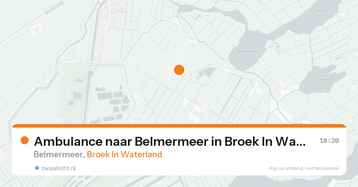 Ambulance naar Belmermeer in Broek In Waterland — 21 aug 2026