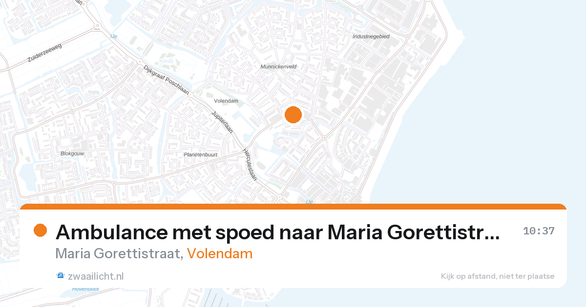 Ambulance met spoed naar Maria Gorettistraat in Volendam — 28 aug 2026