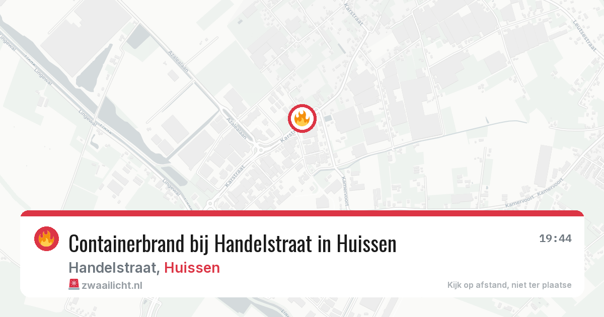 Containerbrand bij Handelstraat in Huissen — 14 jun 2026
