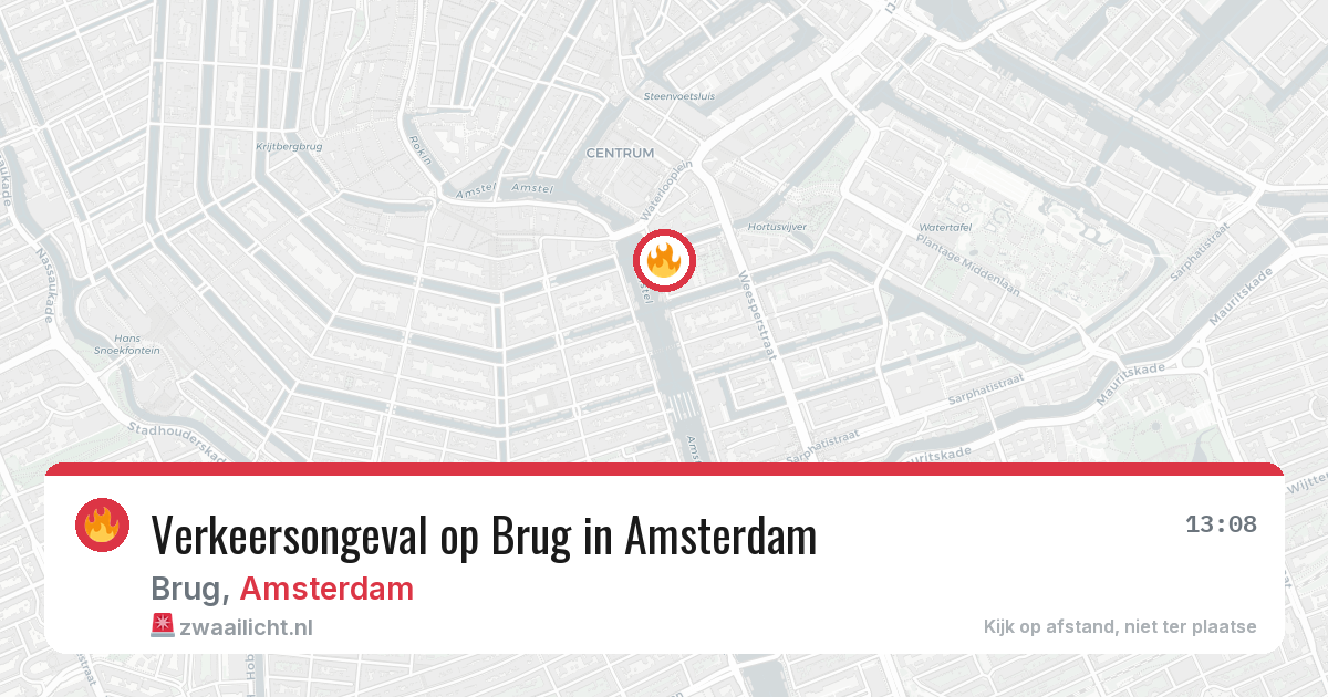 Verkeersongeval op Brug in Amsterdam — 12 jul 2026