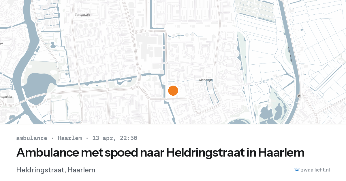 Ambulance met spoed naar Heldringstraat in Haarlem — 13 apr 2026
