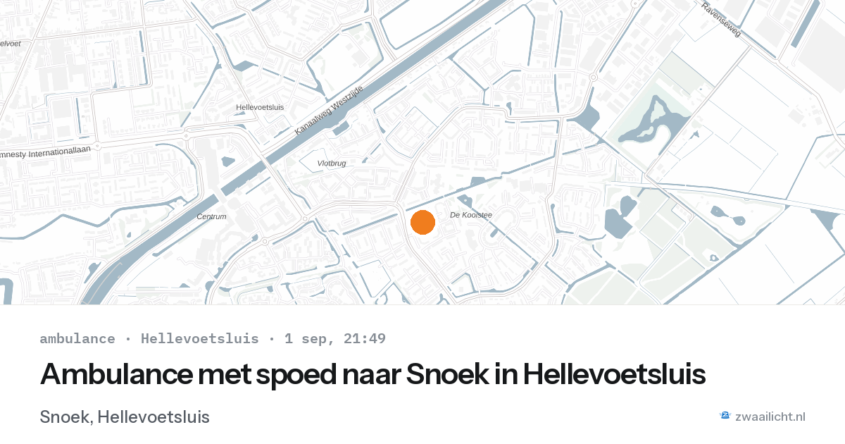 Ambulance met spoed naar Snoek in Hellevoetsluis — 1 sep 2026