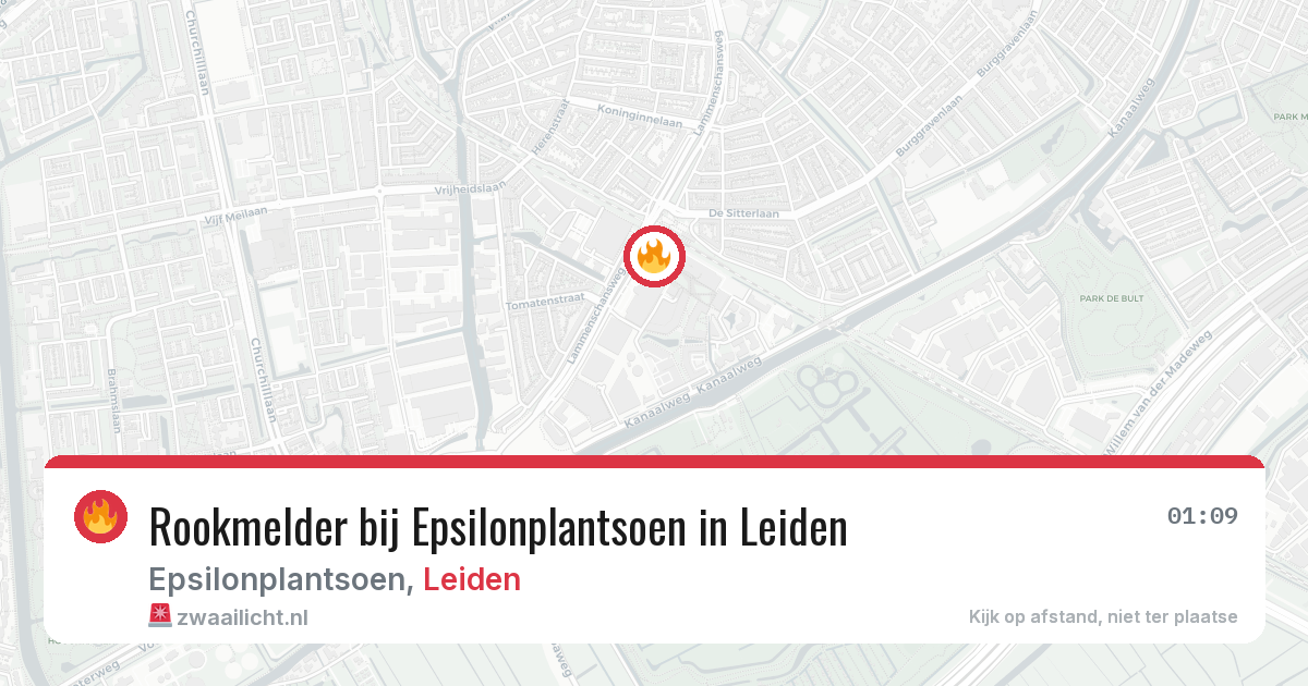 Rookmelder bij Epsilonplantsoen in Leiden — 9 jul 2026