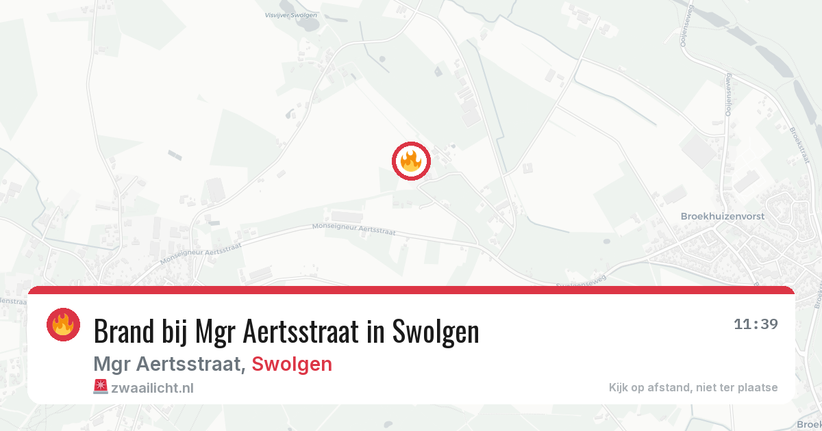 Brand bij Mgr Aertsstraat in Swolgen — 21 mrt 2026