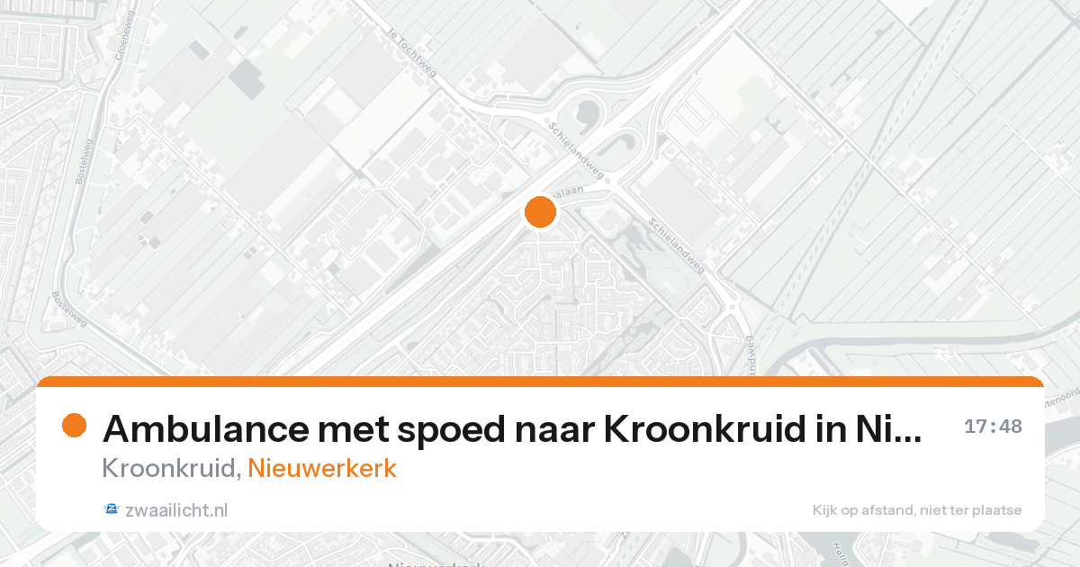 Ambulance met spoed naar Kroonkruid in Nieuwerkerk — 15 aug 2026