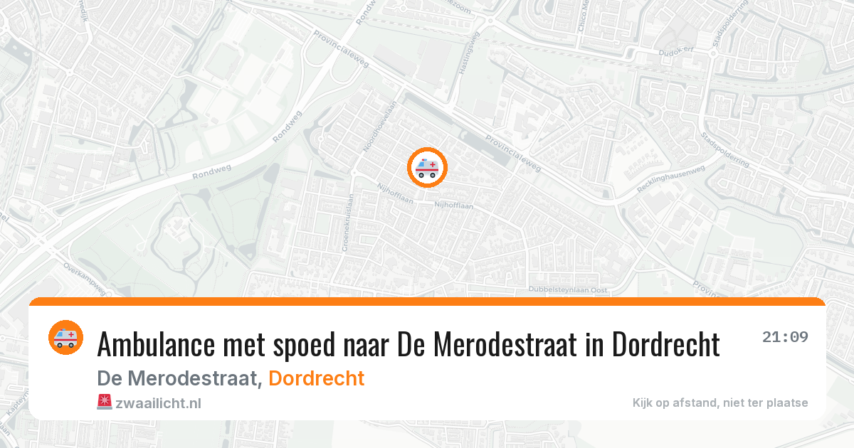 Ambulance met spoed naar De Merodestraat in Dordrecht — 14 jun 2026