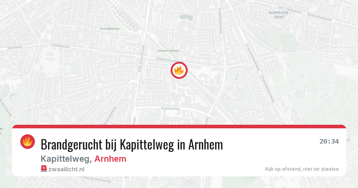 Brandgerucht bij Kapittelweg in Arnhem — 25 mrt 2026