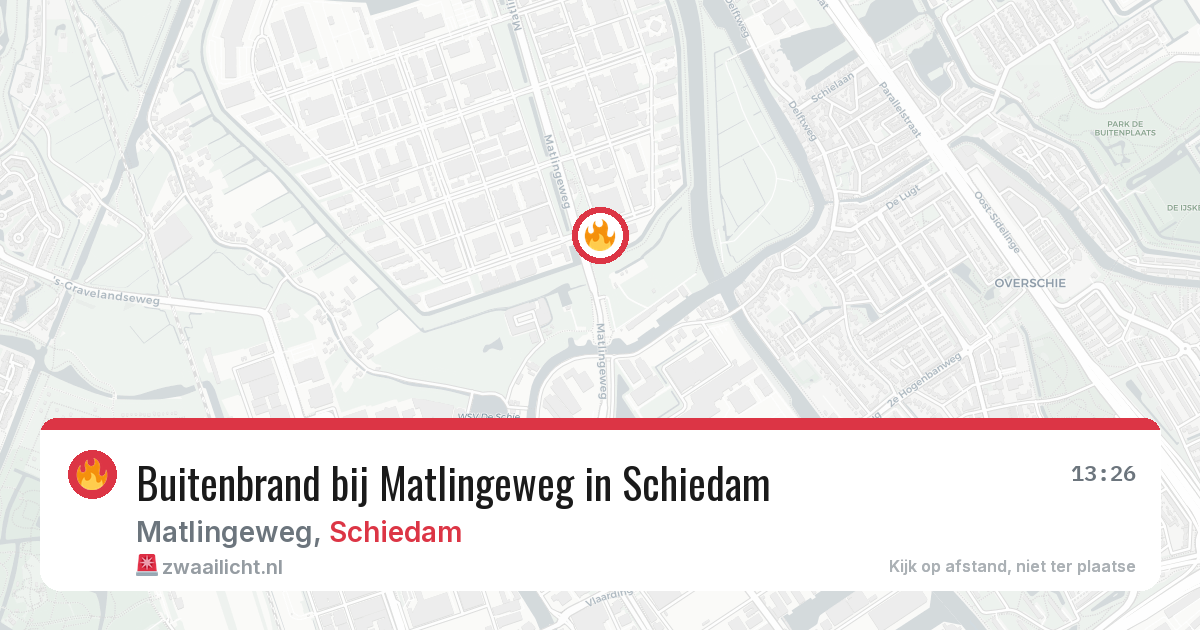 Buitenbrand bij Matlingeweg in Schiedam — 17 mei 2026