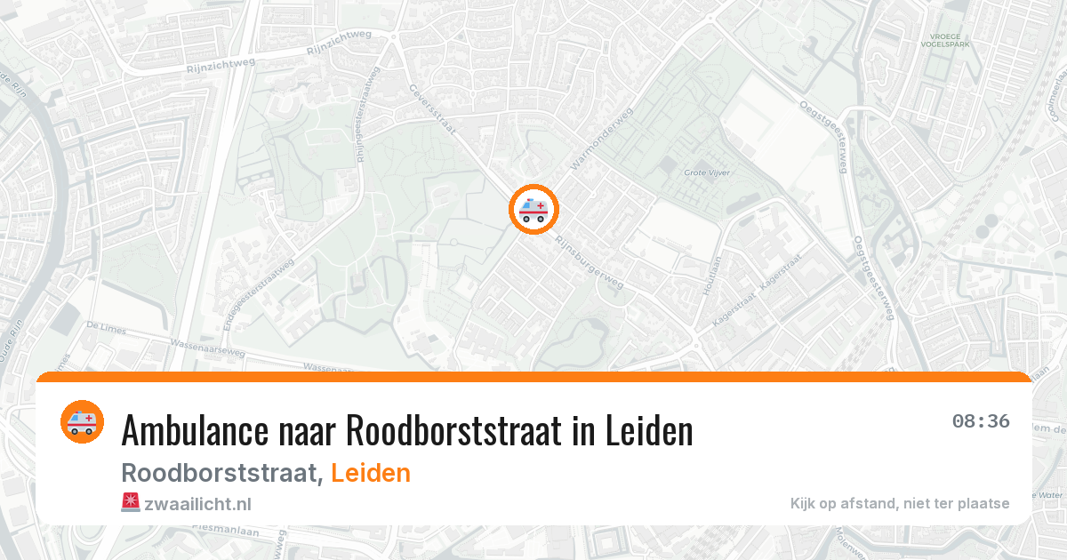 Ambulance naar Roodborststraat in Leiden — 5 aug 2026