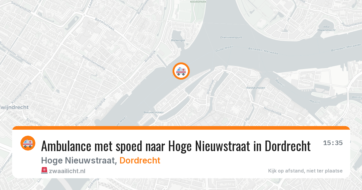 Ambulance met spoed naar Hoge Nieuwstraat in Dordrecht — 26 jan 2026