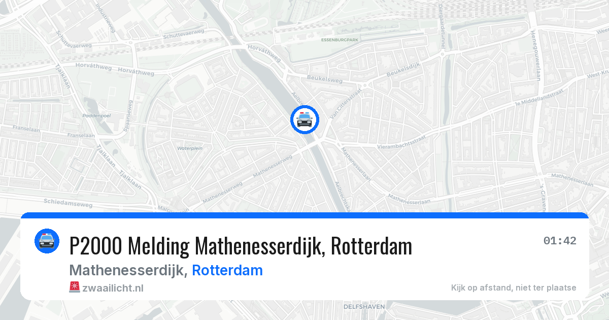 P2000 Melding Mathenesserdijk, Rotterdam — 13 jun 2026