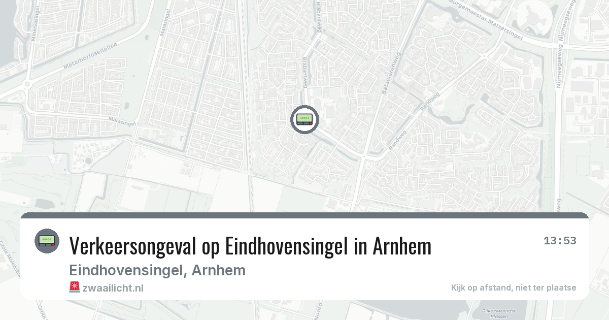 Verkeersongeval op Eindhovensingel in Arnhem — 8 mrt 2026