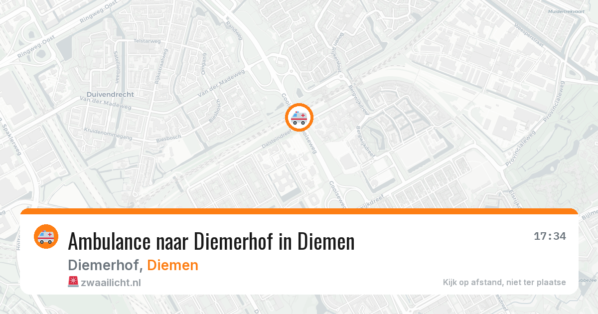 Ambulance naar Diemerhof in Diemen — 30 jun 2026